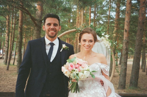 Bride and Groom Taking Photo